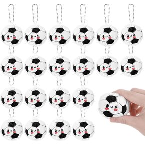20 Pcs Soccer Plush Keychain Smile Face Soccer Keychain Plush Ball Prizes for Backpack Funny Sports Players Team Party Favors Gifts for Adults Group in Saudi Arabia