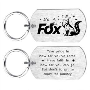 HYHYDHP Be A Fox Keychain - Inspirational Fox Gifts for Women Men, Double Sided Stainless Steel Key Chain, Perfect Foxs Lovers Birthday Gift in Saudi Arabia