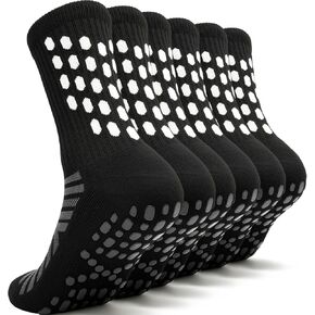Soccer Grip Socks for Men & Women Non-Slip Football Athletic Socks with Traction Pads, Cushioned Crew, 3/4 Pairs in Saudi Arabia