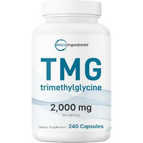 المكونات الدقيقة TMG 2000 مجم، 240 كبسولة | قوة مزدوجة البيتين ثلاثي ميثيل جليسين اللامائي* | غير معدّل وراثيًا، وخالي من الغلوتين in Kuwait