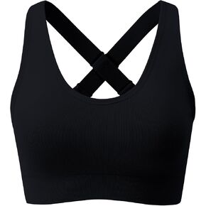 Sports Bra for Women, Cross Back with Adjustable Straps, Seamless Padded Workout Bra for Running Yoga Gym in Saudi Arabia