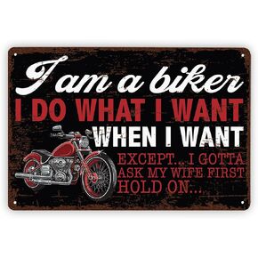 Funny Vintage Metal Tin Signs, Funny Biker Gifts, Motorbike Motorcycle Enthusiast Gifts, Man Cave Garage Sign Christmas Birthday Gift For Men Him Dad, Housewarming Gift, 11.8 * 7.9Inch in Saudi Arabia