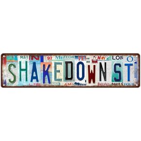 Retro Shakedown Street Metal tin Sign, Vintage Wall Art Decor，Grateful Album Band Merch Poster, Metal Street Signs，16 x 4 inches，for Music Room, Bedroom，Living Room Decor，or Grateful Fan Gifts in Saudi Arabia