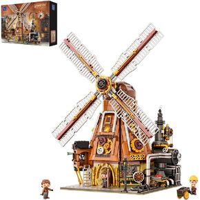 PANTASY Train Station Architecture Building Set, Steampunk Railway Station Building-Bricks Set, Features a Buildable Train, Tracks, Ticket Office Construction Building Toy Kit for Adults and Teen in Saudi Arabia