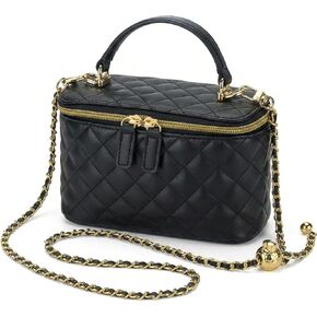Crossbody Quilted Bag for Women, Mini Box Purse Designer Clutch with Adjustable Chain Strap in Saudi Arabia