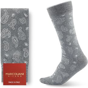 Marcoliani Milano Made in Italy - Mens Dress Socks | Essence of Linen Paisley Style in Kuwait