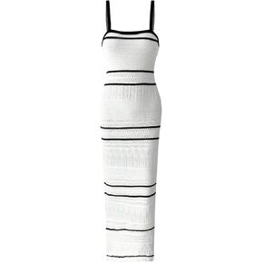 GORGLITTER Women's Crochet Dresses Beach Vacation Cover Up Outfits Boho Summer Sleeveless Swimsuit Bodycon Maxi Dress in Saudi Arabia