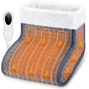 CYFIE Foot Warmer Under Desk - Electric Heating Pad for Women Men, Feet Warmers with 10 Heat & 3 Timer Settings, Auto Shut-Off, Washable Winter Gifts for Home Office(Light Gray) in Saudi Arabia
