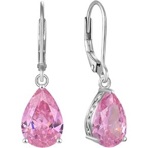 YL 925 Sterling Silver Teardrop Dangle Drop Earrings for Women 8x12 MM Solitaire Birthstone Leverback Filigree Jewelry in Kuwait