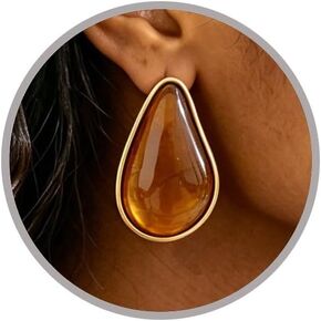 Acrylic Teardrop Earrings Gold White Large Statement Earrings for Women Pink Blue Green Brown Black Chunky Earring Lightweight Colorful Resin Drop Earring Vintage Fashion Chunky Jewelry in Saudi Arabia