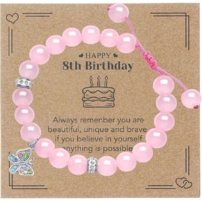 for 6-13 Years Old Girls Birthday Butterfly Bracelet Gifts, Butterfly Pink Stone Bracelet for Daughter Granddaughter Little Girl in Saudi Arabia