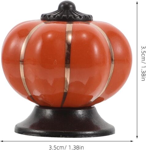 Sosoport Ceramic Pumpkin Cabinet Knobs Pumpkin Shape Closet Pulls Orange Porcelain Drawer Handles 6pcs Room Dresser Wardrobe Bathroom Kitchen Hardware Decor in Kuwait