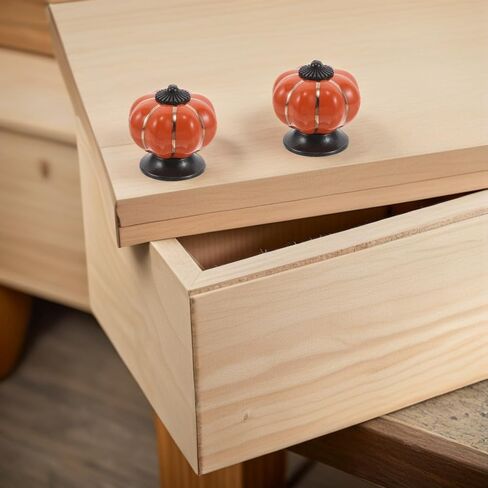 Sosoport Ceramic Pumpkin Cabinet Knobs Pumpkin Shape Closet Pulls Orange Porcelain Drawer Handles 6pcs Room Dresser Wardrobe Bathroom Kitchen Hardware Decor in Kuwait
