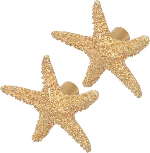 SUPVOX 2pcs Star Shaped Cabinet Handles for ’ Closet Doors, Small Brass Drawer Pulls with Ocean Theme, Nautical Star Knobs for ’s Wardrobe and Dresser in Kuwait