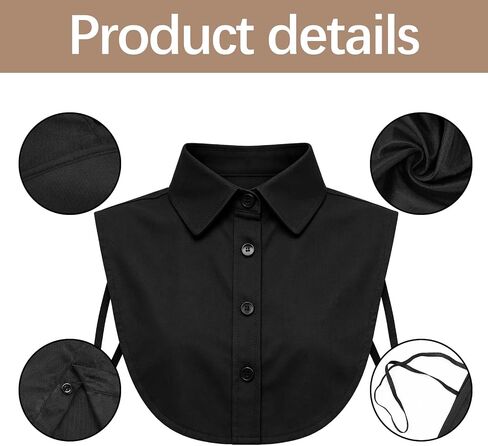 4 Pcs Fake Collar Detachable Dickey Collar Faux False Half Shirt Blouse Collars Tops for Women Girls Daily Outfits Graduation Halloween Costume Accessories (Black, white, blue, pink) in Saudi Arabia