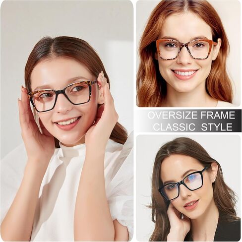 EYEURL Oversized Cat Eye Reading Glasses for Women Blue Light Computer Readers Spring Hinge Fashion Large Eyewear in Saudi Arabia