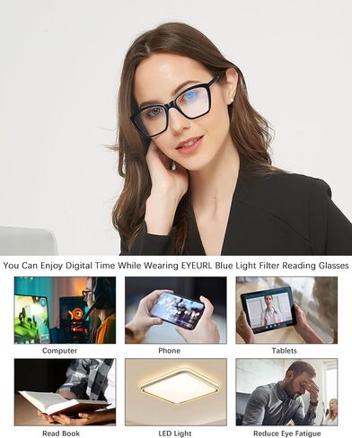 EYEURL Oversized Cat Eye Reading Glasses for Women Blue Light Computer Readers Spring Hinge Fashion Large Eyewear in Saudi Arabia