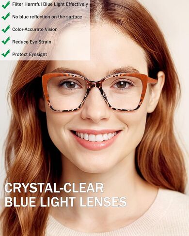 EYEURL Oversized Cat Eye Reading Glasses for Women Blue Light Computer Readers Spring Hinge Fashion Large Eyewear in Saudi Arabia