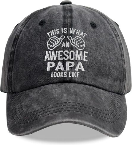 Papa Hats for Men, Adjustable Cotton Embroidered Dad Baseball Cap in Saudi Arabia