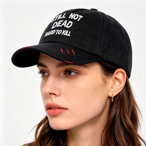 Beach Hair Don't Care Embroidered Distressed Cap. Black Denim Dad Hat with Blue Seashell. Adjustable Cotton, Fits Women & Men in Saudi Arabia