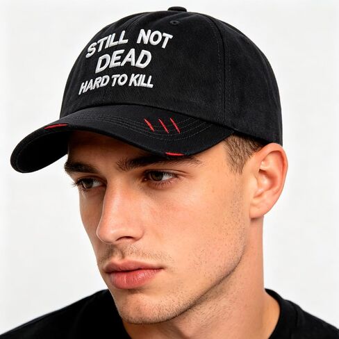 Beach Hair Don't Care Embroidered Distressed Cap. Black Denim Dad Hat with Blue Seashell. Adjustable Cotton, Fits Women & Men in Saudi Arabia