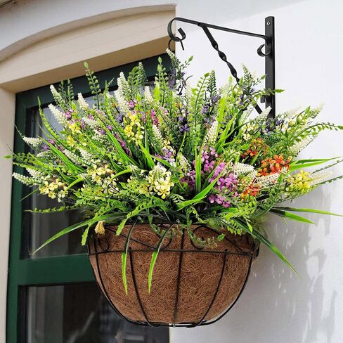 8 Bundles Artificial Flowers for Outdoors Faux Plants Greenery Shrubs UV Resistant for Porch Balcony Patio Garden Home Decor in Saudi Arabia