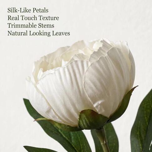 Faux Silk Peony, Artificial Peonies Flowers, Large Silk Peonies with Stems, Fake Flower for Decor Wedding Centerpieces Tables, 27 inch 6 PCS in Saudi Arabia