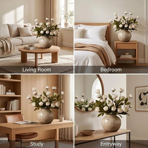 Faux Silk Peony, Artificial Peonies Flowers, Large Silk Peonies with Stems, Fake Flower for Decor Wedding Centerpieces Tables, 27 inch 6 PCS in Saudi Arabia