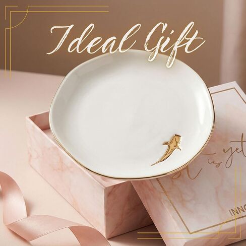 InnoBeta Whale Shark Gifts for Women, Gifts for Shark Gifts Lovers - 4.75" Handcrafted Ceramic Ring Dish with Gold Trim, Decorative Trinket Dish for Rings Earrings Necklaces in Kuwait