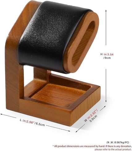 Solid Wood Watch Display Stand T-bar PU Leather Watch Stand Holder Organizer For Men And Women Oval Corner Base Jewelry Accessory Organizer for Store and Home (Black) in Saudi Arabia