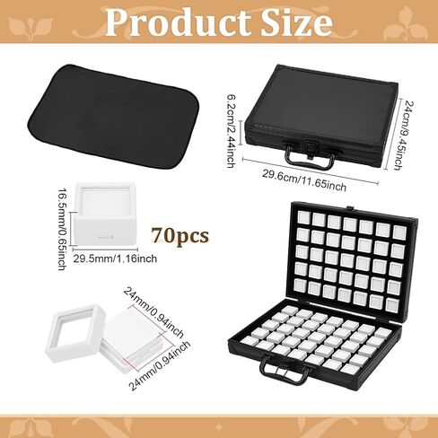 PH PandaHall 70pcs Gemstone Display Box 1.1" Loose Diamond Storage Boxes White Gem Displays Case Crystal Jars Jewelry Organizer Container for Rhinestone Beads Small Item Accessories Collectibles in Kuwait
