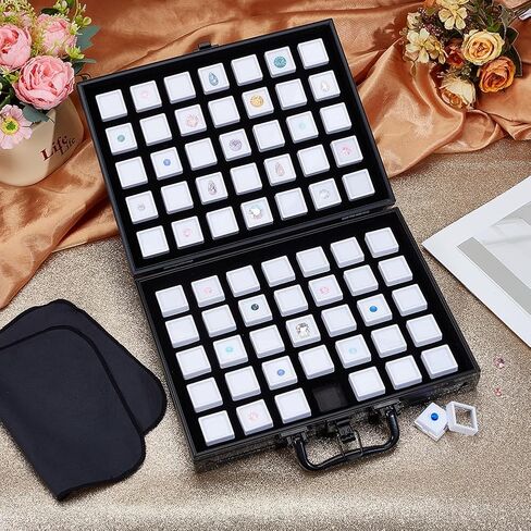 PH PandaHall 70pcs Gemstone Display Box 1.1" Loose Diamond Storage Boxes White Gem Displays Case Crystal Jars Jewelry Organizer Container for Rhinestone Beads Small Item Accessories Collectibles in Kuwait