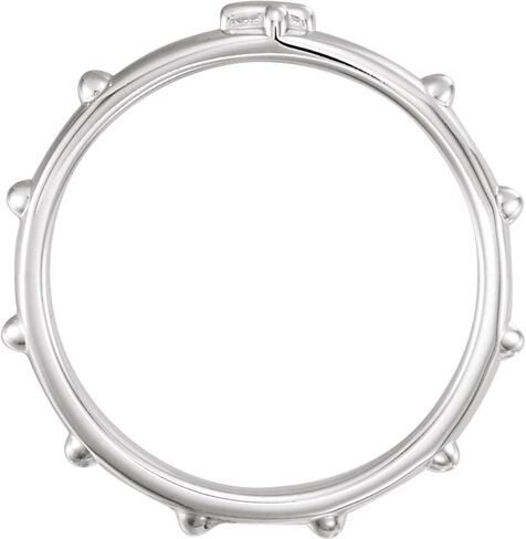Bonyak Jewelry Sterling Silver Rosary Ring - Size 4 in Kuwait
