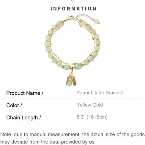 14K Gold Jade Bracelets with Bell,Stunning Moissanite Leaf Jade Bracelet for Women - Elegant Jewelry Gift for Mother, Wife in Saudi Arabia