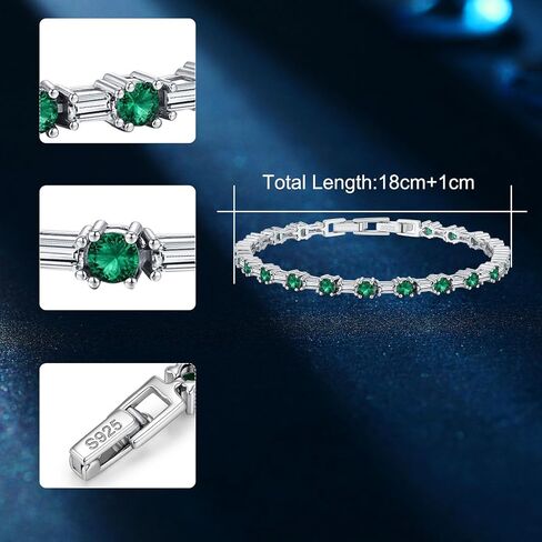 Birthstone Tennis Bracelets Sterling Silver Bracelets Charm Jewelry Birthday Gifts for Women,Girlfriend,Wife,Mom - Graduation, Friendship,Birthday, Anniversary in Saudi Arabia