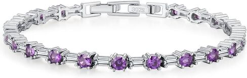 Birthstone Tennis Bracelets Sterling Silver Bracelets Charm Jewelry Birthday Gifts for Women,Girlfriend,Wife,Mom - Graduation, Friendship,Birthday, Anniversary in Saudi Arabia