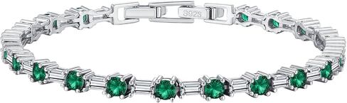 Birthstone Tennis Bracelets Sterling Silver Bracelets Charm Jewelry Birthday Gifts for Women,Girlfriend,Wife,Mom - Graduation, Friendship,Birthday, Anniversary in Saudi Arabia