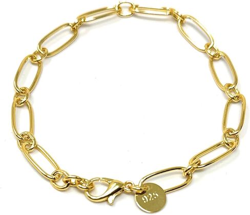 Blazing Autumn Gold Plated Stainless Steel Paperclip Link Bracelet in Saudi Arabia