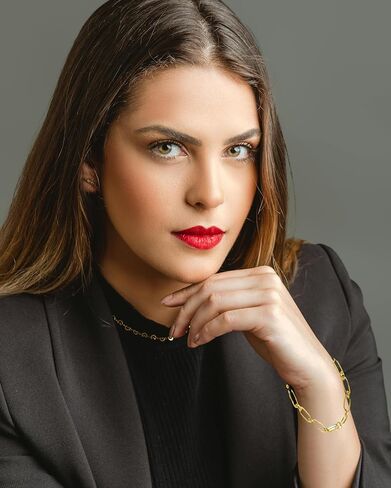 Blazing Autumn Gold Plated Stainless Steel Paperclip Link Bracelet in Saudi Arabia