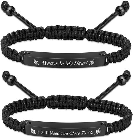 Oinsi Cremation Jewelry Urn Bracelet for Ashes for Women Men Adjustable Memorial Ashes Keepsake Bangle Manmade Rope Braided Bracelet in Kuwait