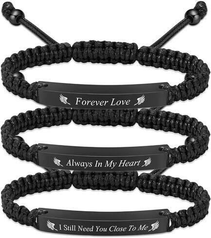 Oinsi Cremation Jewelry Urn Bracelet for Ashes for Women Men Adjustable Memorial Ashes Keepsake Bangle Manmade Rope Braided Bracelet in Kuwait