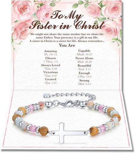 IEFLIFE Gifts for Women Girls - 14K White Plated Cross Bracelet for Women Her, Graduation Birthday Christian Gifts for Daughter Granddaughter, Christian Cross Bracelet Gift for Mom Friend in Saudi Arabia