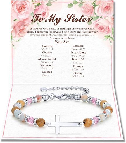 IEFLIFE Gifts for Women Girls - 14K White Plated Cross Bracelet for Women Her, Graduation Birthday Christian Gifts for Daughter Granddaughter, Christian Cross Bracelet Gift for Mom Friend in Saudi Arabia