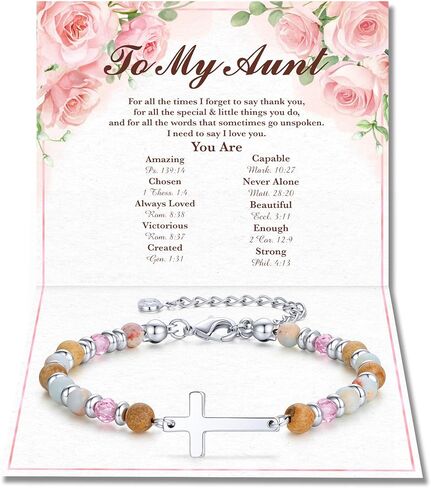 IEFLIFE Gifts for Women Girls - 14K White Plated Cross Bracelet for Women Her, Graduation Birthday Christian Gifts for Daughter Granddaughter, Christian Cross Bracelet Gift for Mom Friend in Saudi Arabia