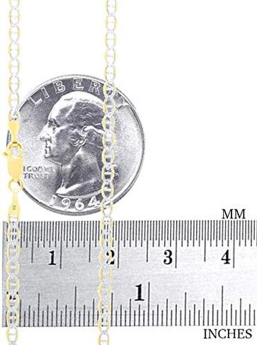 Nuragold 10k الذهب الأصفر الحقيقي الصلبة مارينر 3mm مرساة سلسلة تمهيد الماس قطع سوار (7 "-9") اثنين من لهجة المجوهرات الإيطالية للرجال والنساء in Kuwait
