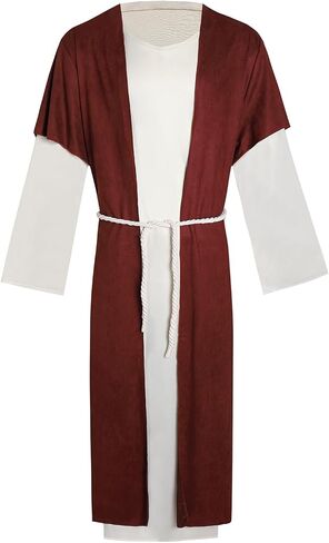Mens Shepherd Costume Adult Jesus Robe Nativity Church Cosplay Outfit Biblical Times Tunic Dress Up Suit in Saudi Arabia