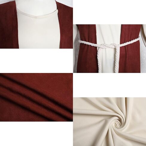 Mens Shepherd Costume Adult Jesus Robe Nativity Church Cosplay Outfit Biblical Times Tunic Dress Up Suit in Saudi Arabia
