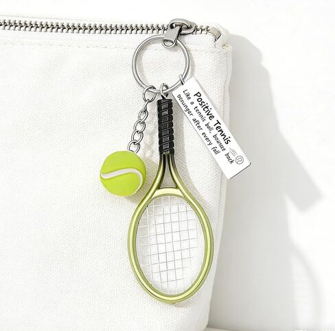 6 Pack Positive Tennis Keychain Mini Racket Ball, Inspirational Tag Accessories Tennis Lovers Themed Gifts for Men Women in Saudi Arabia