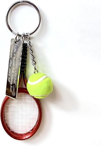 6 Pack Positive Tennis Keychain Mini Racket Ball, Inspirational Tag Accessories Tennis Lovers Themed Gifts for Men Women in Saudi Arabia