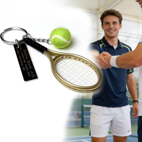 6 Pack Positive Tennis Keychain Mini Racket Ball, Inspirational Tag Accessories Tennis Lovers Themed Gifts for Men Women in Saudi Arabia
